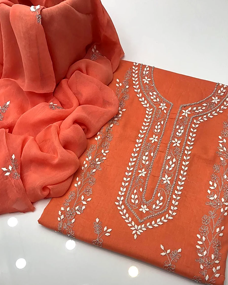 Lawn Applique Booti Suit