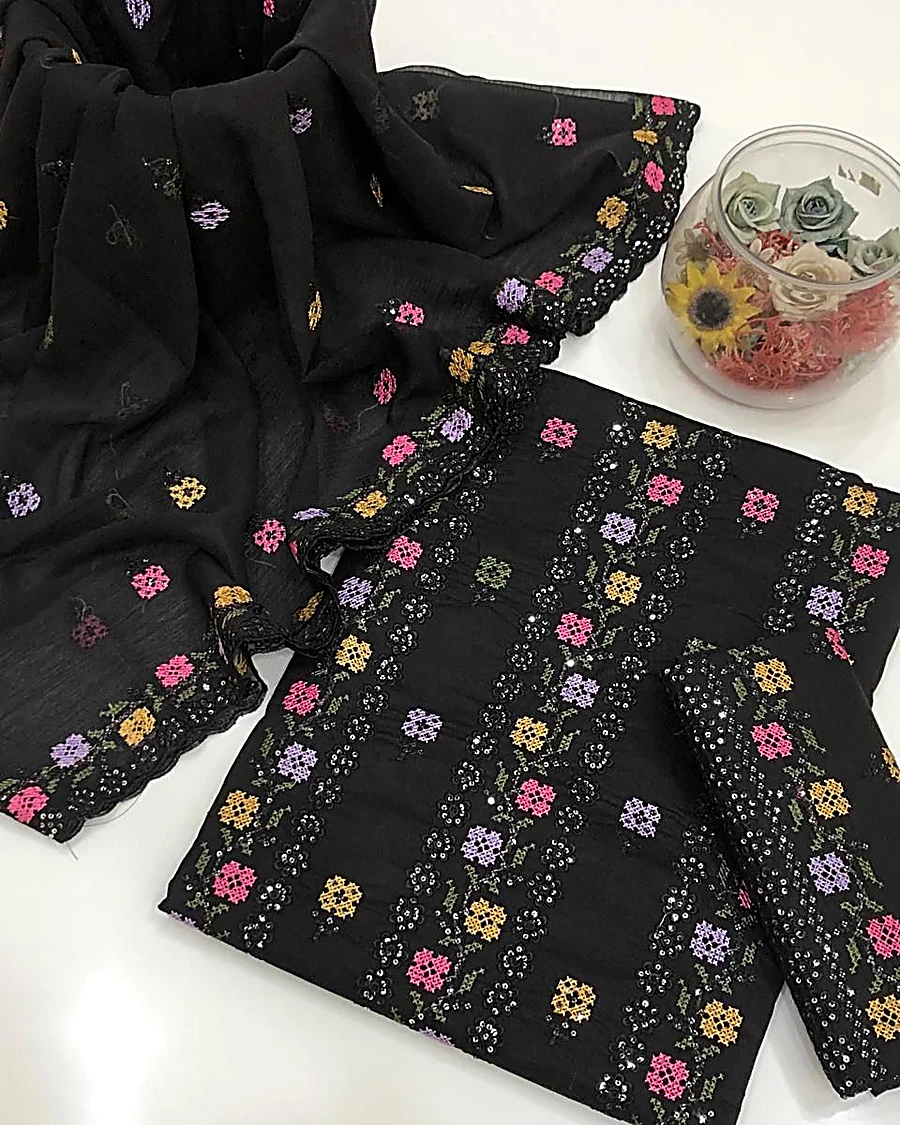 Cross Stitch Embroidered Lawn Suit