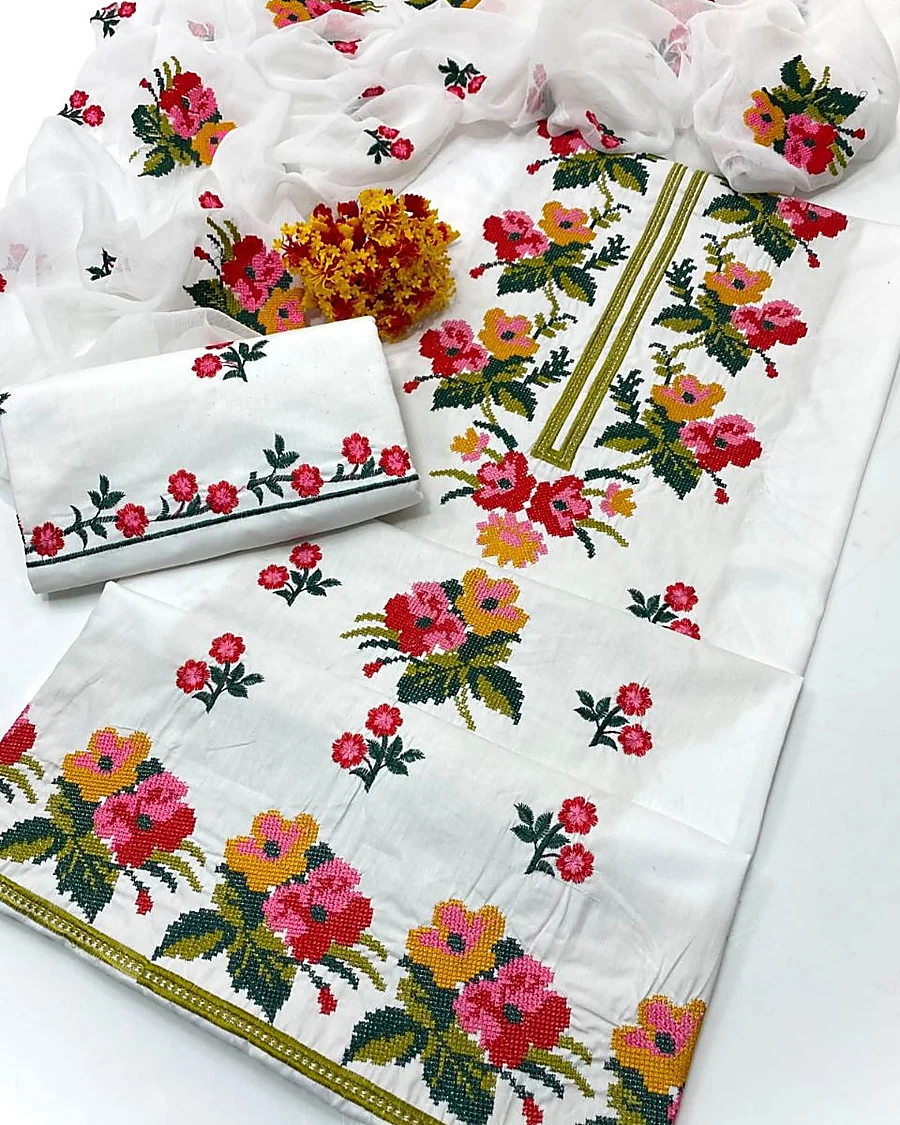 Mid Season Cotton Cross Stitch Suit