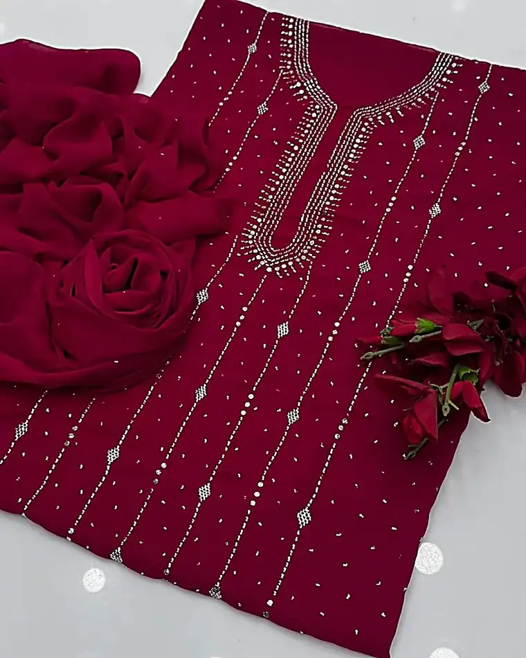 Diamond Geometric Mukaish Suit