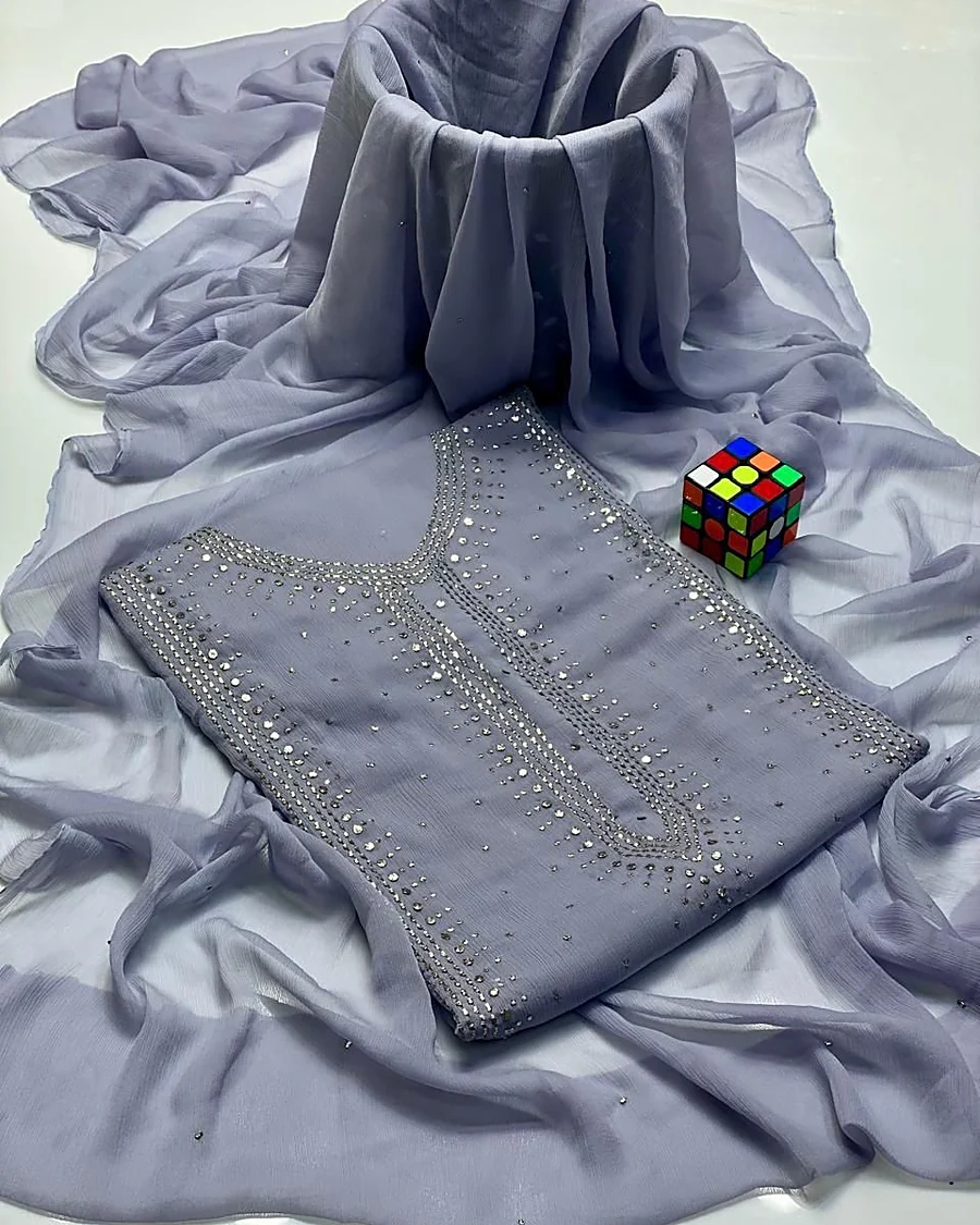 Heavy Silver Mukaish Suit