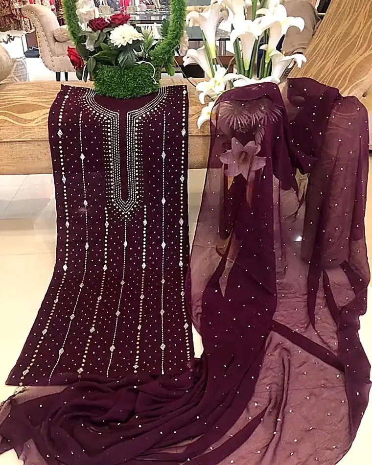 Mukaish Chhan Dupatta Suit